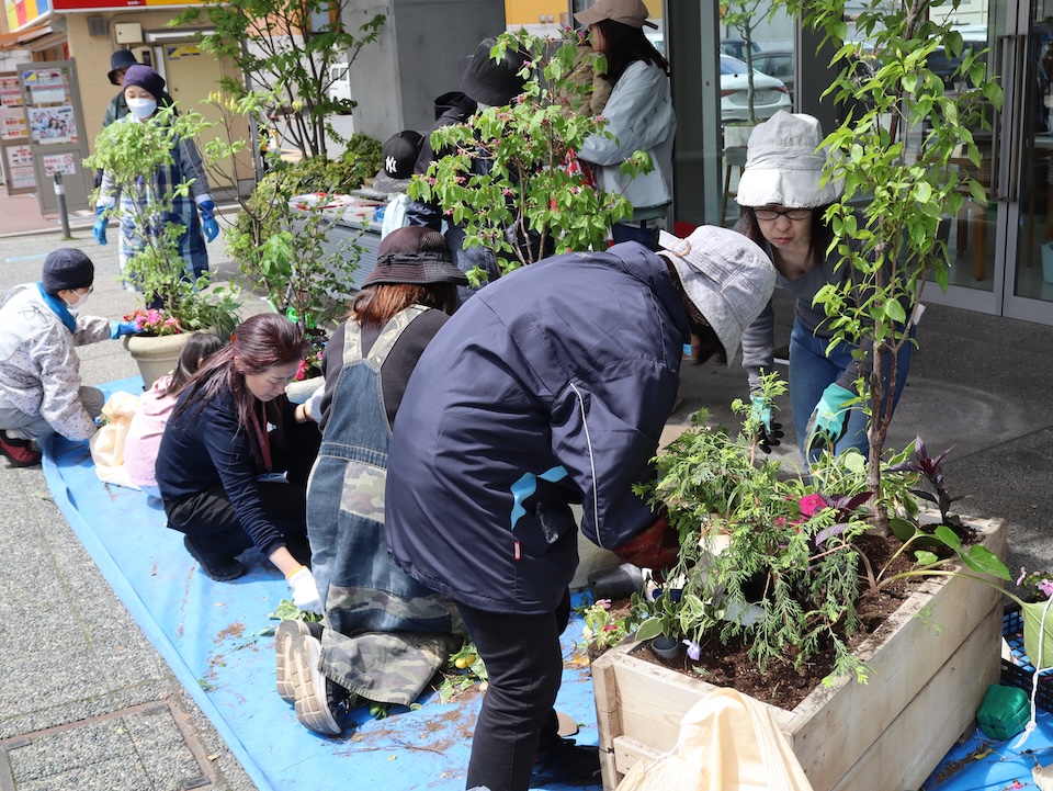 画像：寄せ植えの様子